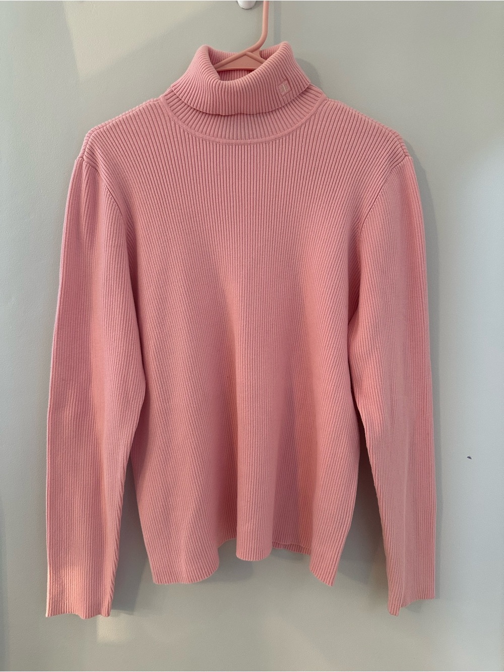 Lauren Ralph Lauren Pink Ribbed Turtleneck Sweater Cotton XL